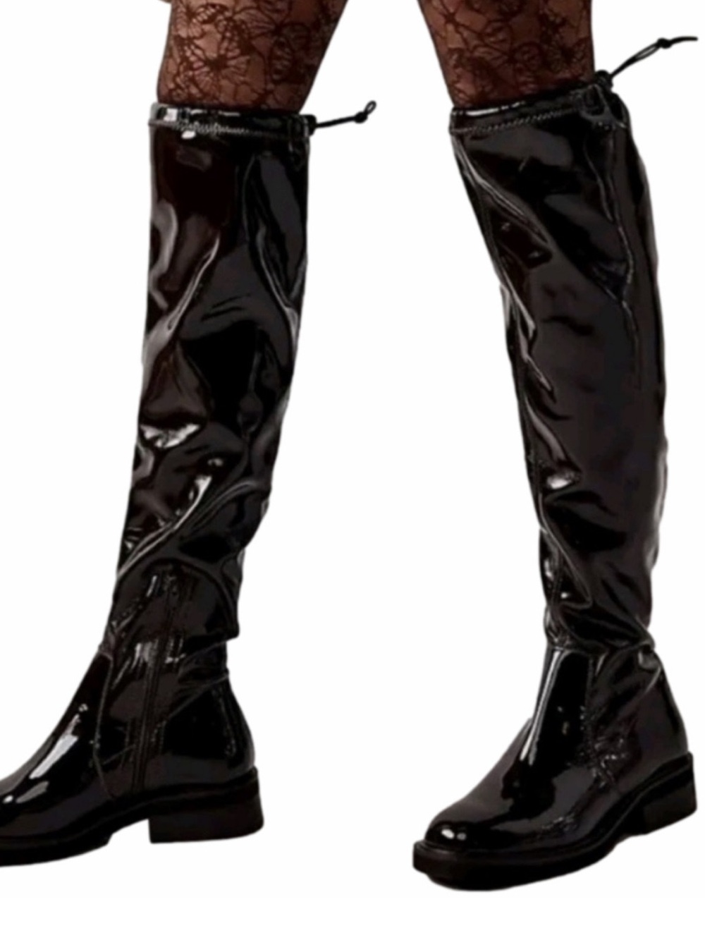 Free People Go Go Gloss Over the Knee
Black Boots Size 39 US 8.5 NEW Patent